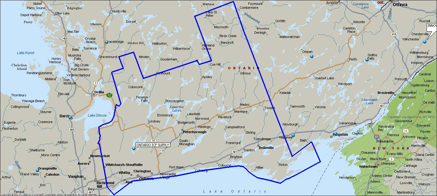 Ontario ICF Territory Map